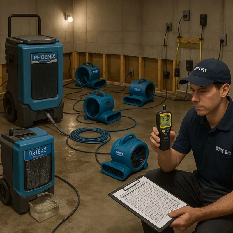 Structural Drying and Dehumidification process in Wickliffe, OH